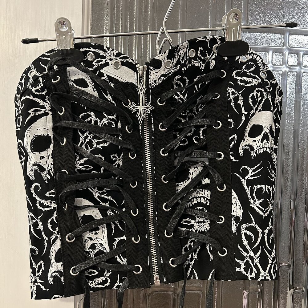 Widow Trading Nightmares Cropped Corset Top